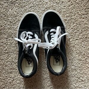 Vans Classic Black and White Lace-Up Shoes